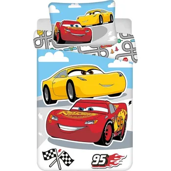 Povlečení Jerry Fabrics Disney Cars Road baby 100 x 135, 40 x 60 cm zipový uzávěr