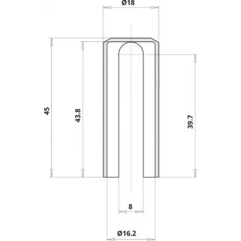 Příslušenství k oknu OTLAV Krytka závěsu 16 mm nylon hnědá