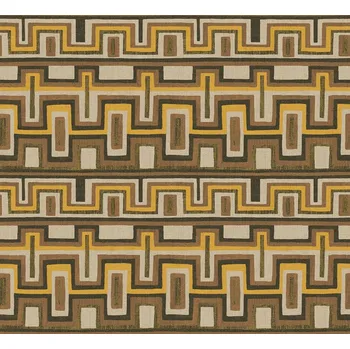 Tapeta Masureel Geometrická vliesová tapeta na zeď, hnědá, etno, AMA002, Amani, Masureel, velikost 10,05 x 0,7 m