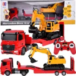 Double E RC Náklaďák Mercedes s odtahovkou a bagr na dálkové ovládání 1:26