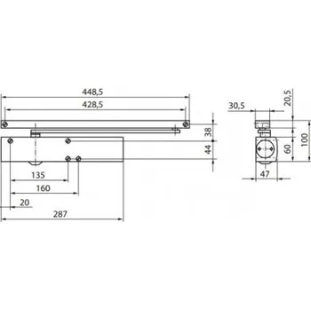 Příslušenství k oknu Dveřní zavírač GEZE TS 5000 L SoftClose, velikost 2-6, stříbrný
