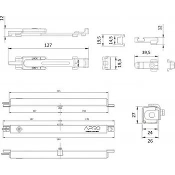 Příslušenství k oknu Zapuštěný okenní pohon 250N, 24V, zdvih 100-160-210 mm, EURO-drážka, černý