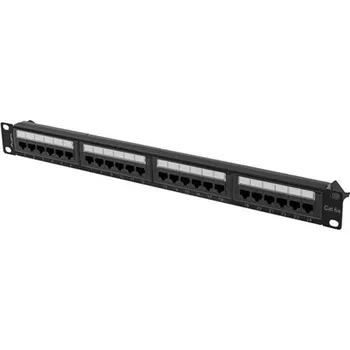 Patch panel LANBERG PATCH PANEL 24 PORT 1U 19” CAT.6A UTP BLACK PPUA-1024-B