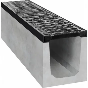 Odvodňovací žlab Bielbet B125 odvodňovací betonový žlab s litinovou mříží 200 x 250 x 1000 mm