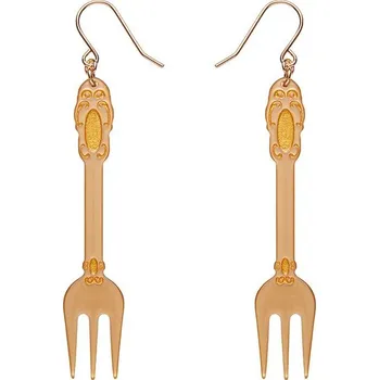 Náušnice Erstwilder visací náušnice Fork, Please! - Gold