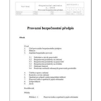 Frézka Provozní bezpečnostní předpis - Dřevo - frézka jednovřetenová