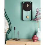 Nástěnné hodiny černé ocelové kovové 21 x 40 cm moderní minimalistický dekorativní kyvadlový design bez čísel dekorace obývací pokoj Beliani