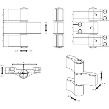 Příslušenství k oknu Dveřní závěs LOIRA+ 3-dílný, rozteč 86mm