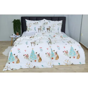 Povlečení Lesní zvířátka povlečení mikroplyš 140 x 200, 70 x 90 cm zipový uzávěr