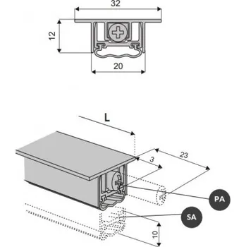 Příslušenství k oknu Padací práh COMPACT DA4002