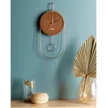 Nástěnné hodiny tmavé dřevo MDF kovové 20 x 45 cm moderní minimalistický dekorativní kyvadlový design bez čísel dekorace obývací pokoj Beliani