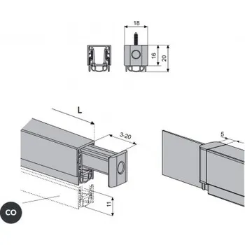 Příslušenství k oknu Padací práh COMPACT Plus DA8003
