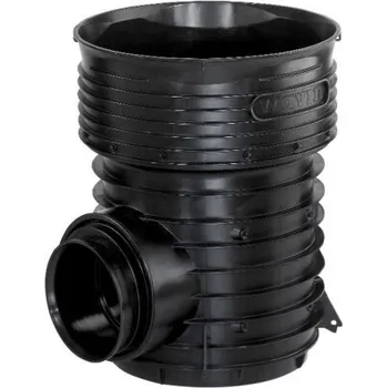 Kanalizační potrubí WAVIN TEGRA 425 KG dno šachtové DN160, 90°, průtočné, PP, černá