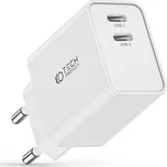 Tech Protect C35W síťová nabíječka 2x USB-C bílá bez kabelu