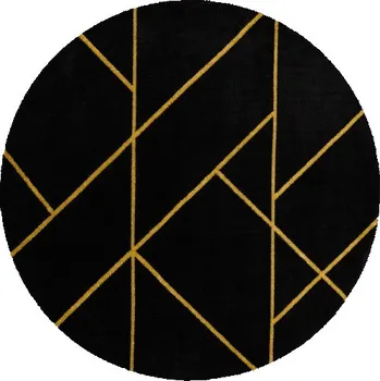 Koberec Kusový koberec Emerald geometric 1012 black and gold kruh, 160x160 (průměr) kruh, černá, chodba / předsíň, Dywany Łuszczów - 1 rok na vrácení + DOPRAVA ZDARMA k Vám i zpět