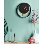 Nástěnné hodiny černé a zlaté ocel kov ⌀ 30 cm moderní minimalistický design bez čísel dekorace obývací pokoj Beliani