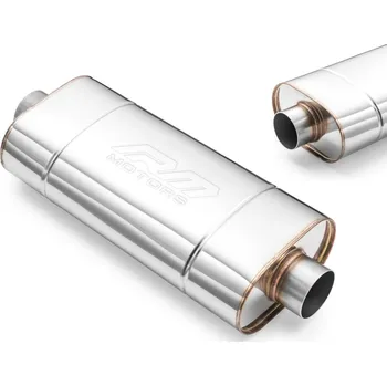 Výfuková trubka RM Motors Sportovní výfuk EM001, univerzální, eliptický Vstupní průměr: 70 mm, Délka: 250 mm, Tlumení: Ne