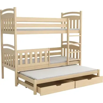 Patrová postel WOOD-V 001 90x200 cm borovice masiv