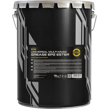 Plastické mazivo Mannol EP-2 Multi-MoS2 Ester 8115 - 18kg (Univerzální víceúčelové mazivo na bázi lithiového mýdla s přídavkem molybden disulfidu a mazacího grafitu)