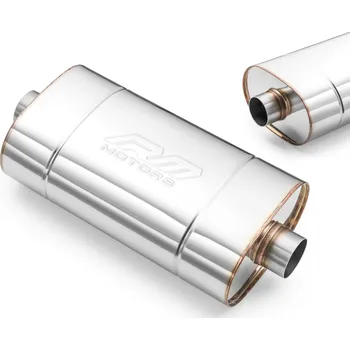 Zadní díl výfuku RM Motors Sportovní výfuk E001, univerzální, eliptický Vstupní průměr: 70 mm, Délka: 300 mm, Tlumení: Ne