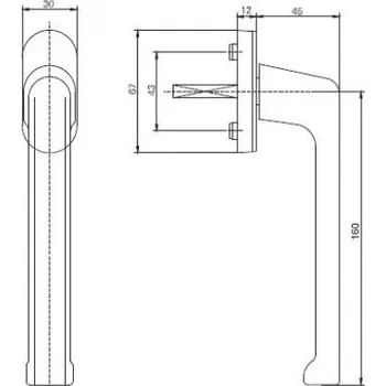 Příslušenství k oknu DAB Trade Klika 501 do posuvných dveří 7/43/45° RAL8019 hnědá