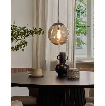 Závěsná lampa zlaté a žluté sklo se sférickým stínením. Moderní vzhled Beliani