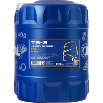 Motorový olej Mannol TS-8 UHPD 5W-30 Super 7108 - 20l (Úsporný syntetický motorový olej na bázi PAO, pro těžce zatížené a vysokorychlostní dieselové motory)