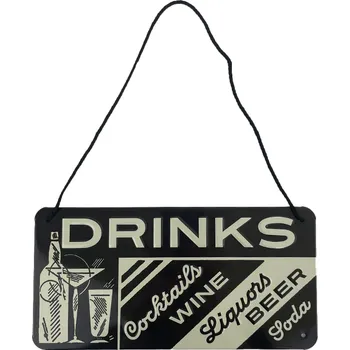 Plechová cedule Nostalgic Art Plechová cedule Drinks 10 x 20 cm