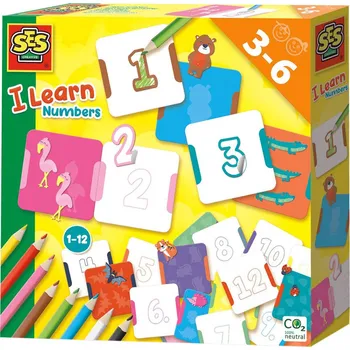 kreativní sada SES CREATIVE Nauč se počítat zvířátka kreativní set s pastelkami | 224228