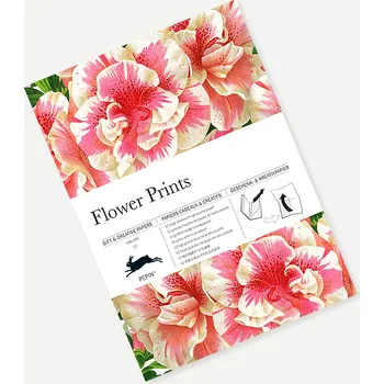 Balící papír The Pepin Press kniha 12 dekorativních & balicích papírů, Flower Prints, 50 x 70 cm