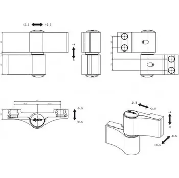 Příslušenství k oknu Dveřní závěs LOIRA+ 2-dílný, rozteč 93mm