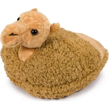 plyšák Cozy Noxxiez hřejivý plyšový pantofel - Velbloud