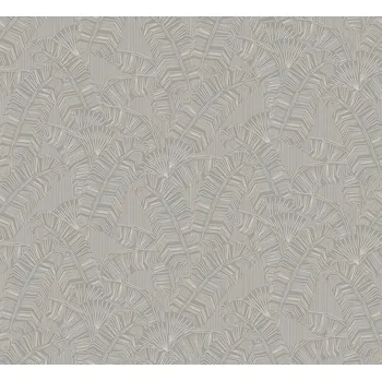 Tapeta Masureel Vliesová tapeta na zeď, šedá, listy, AMA404, Amani, Masureel, velikost 10,05 x 0,7 m