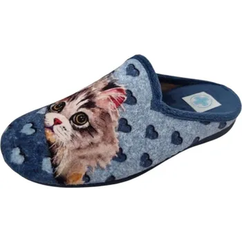 Dámské pantofle MEDILINE DÁMSKÉ PANTOFLE GEMA KOČIČKA 5170 MODRÁ Barva: MODRÁ, Velikost: 38