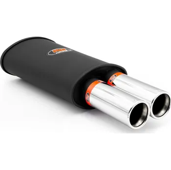 Výfuková trubka RM Motors Sportovní výfuk RM212 se dvěma leštěnými koncovkami KPZP76/76DK Vstupní průměr: 50 mm