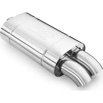 Zadní díl výfuku RM Motors Sportovní výfuk E104, univerzální, eliptický Vstupní průměr: 2x50 mm, Tlumení: Ne