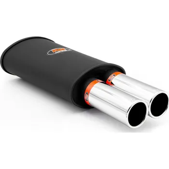 Zadní díl výfuku RM Motors Sportovní výfuk RM216 se dvěma leštěnými koncovkami KPZP76/76 Vstupní průměr: 63,5 mm