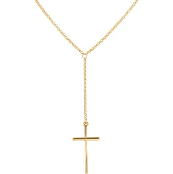 Náhrdelník Náhrdelník s křížem z kolekce Heavenly Colibra - pozlacený