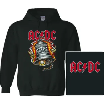 Pánská mikina import Německo mikina s kapucí AC/DC - Hells Bells černá