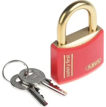 Visací zámek Bezpečnostní visací zámek stejné klíčování, Mosaz Vnitřní, venkovní 6mm třmen, Červená