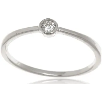 Šperk Stříbrný prsten s čirým zirkonem AGG392F