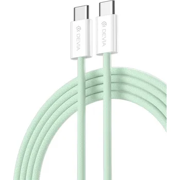 Datový kabel Devia EC325 kabel USB-C - USB-C / 1m / 3A / 60W / PD / zelený