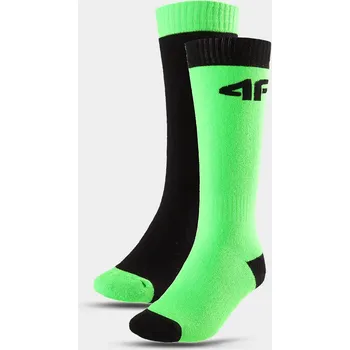 Dětské lyžařské ponožky 2 páry zelené 4F Velikost: 38-40
