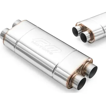 Výfuková trubka RM Motors Sportovní výfuk EM006, univerzální, eliptický Vstupní průměr: 50 mm, Délka: 300 mm, Tlumení: Ne