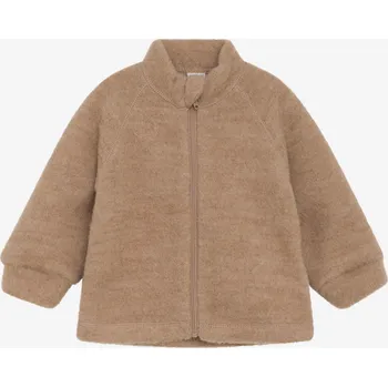 Chlapecká mikina Dětská merino mikina na zip hnědá Woodsmoke CeLaVi Velikost: 62/68