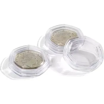 Obal pro sběratelský předmět Leuchtturm GRIPS 27,3 mm - hranaté kapsle na mince 10 ks