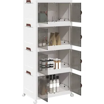 Úložný box vidaXL Stohovatelný úložný box na kolečkách 4-patrový 75 L