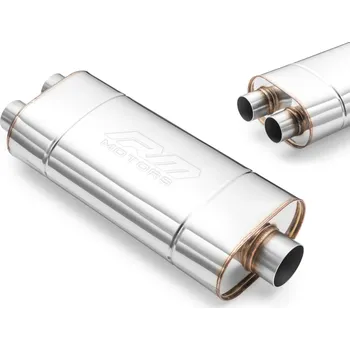 Zadní díl výfuku RM Motors Sportovní výfuk EM004, univerzální, eliptický Vstupní průměr: 63,5 mm, Délka: 300 mm, Tlumení: Ne