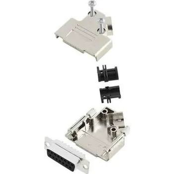 Redukce Sada konektorů D-Sub, řada: D45PK-M, počet kontaktů: 15, orientace těla: Zkosený, Sada konektoru do zásuvky D-sub,