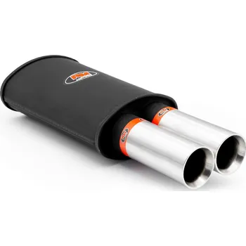 Zadní díl výfuku RM Motors Sportovní výfuk RM207 se dvěma saténovými koncovkami KPCS76/76DS